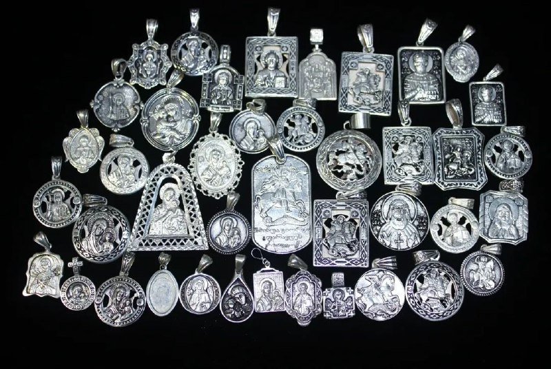 Серебряные кресты и лики святых 925 пробы 2