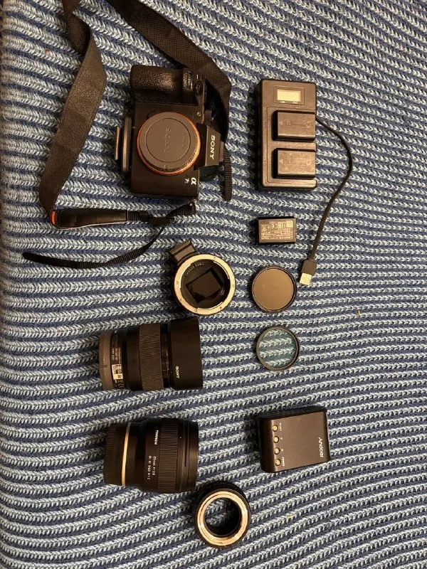 Sony a7S II, Sony 50mm, Tamron 20mm, фильтры, адаптеры