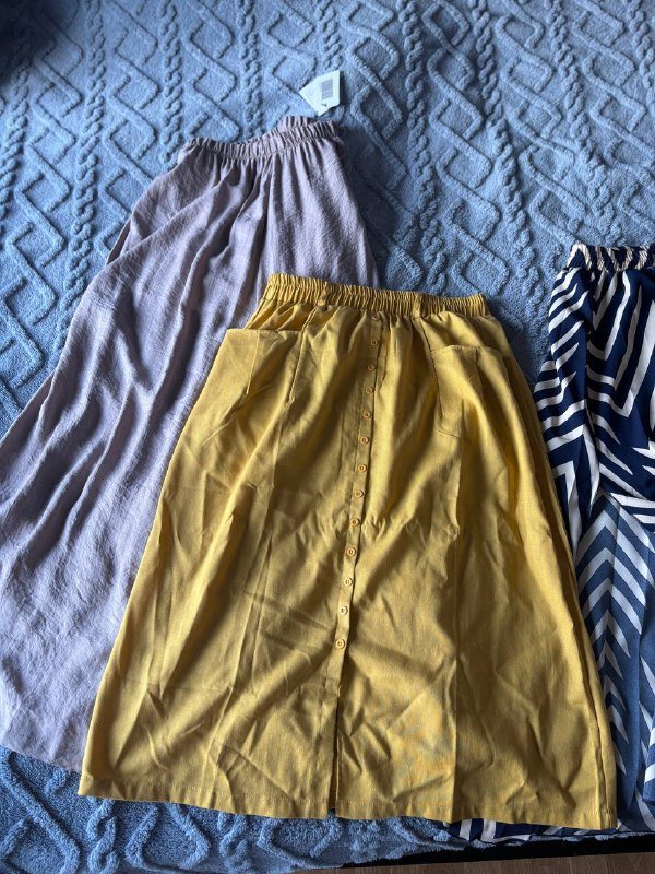 Юбка макси, юбка миди с рисунком, юбка с кармашками, размер L 3