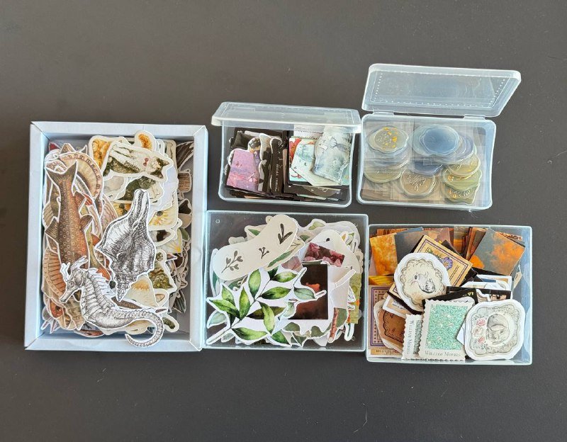 Набор для творчества из штампов, наклеек, скотчей и бумаги 3