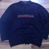 ex-cite 2000s Striped Chest Knit Sweater 1