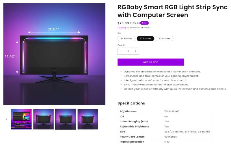 RGB подсветка для монитора 5