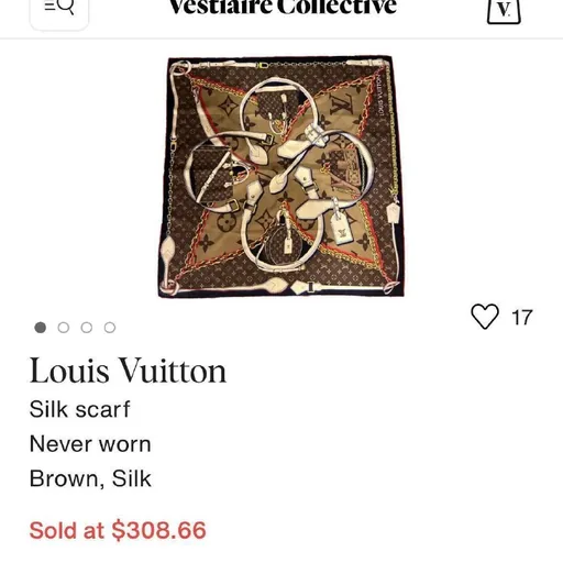 Платок Louis Vuitton, сумка через плечо, серый кардиган