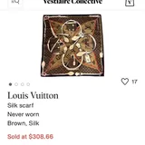 Платок Louis Vuitton, сумка через плечо, серый кардиган 1