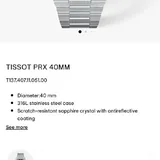 Швейцарские механические часы Tissot PRX Powermatic 80 4