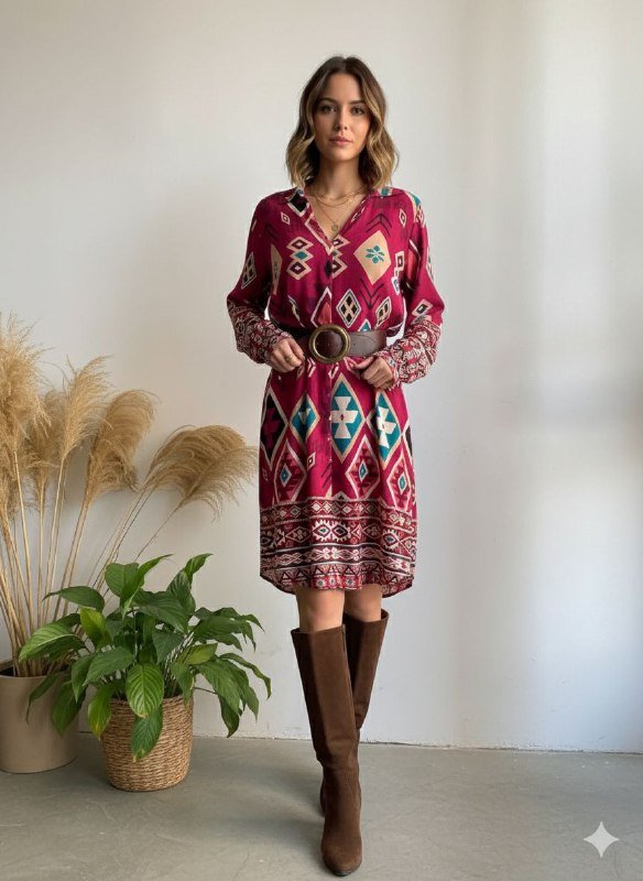 Платье-рубашка бохо-стиль 3