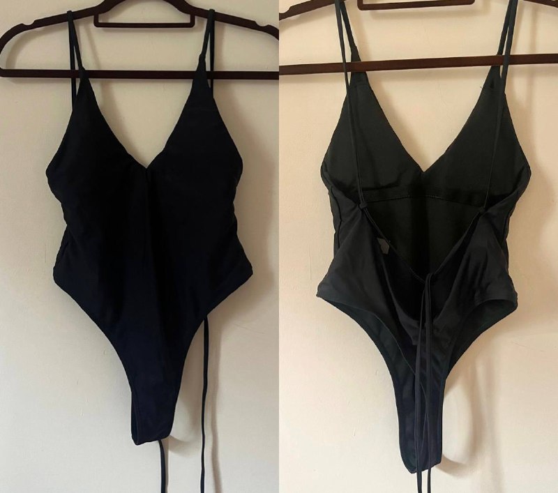 платье красное р-р s, новый черный купальник, спортивный купальник, резиновые тапочки, боди, белое платье, винтажная джинсовая юбка 3