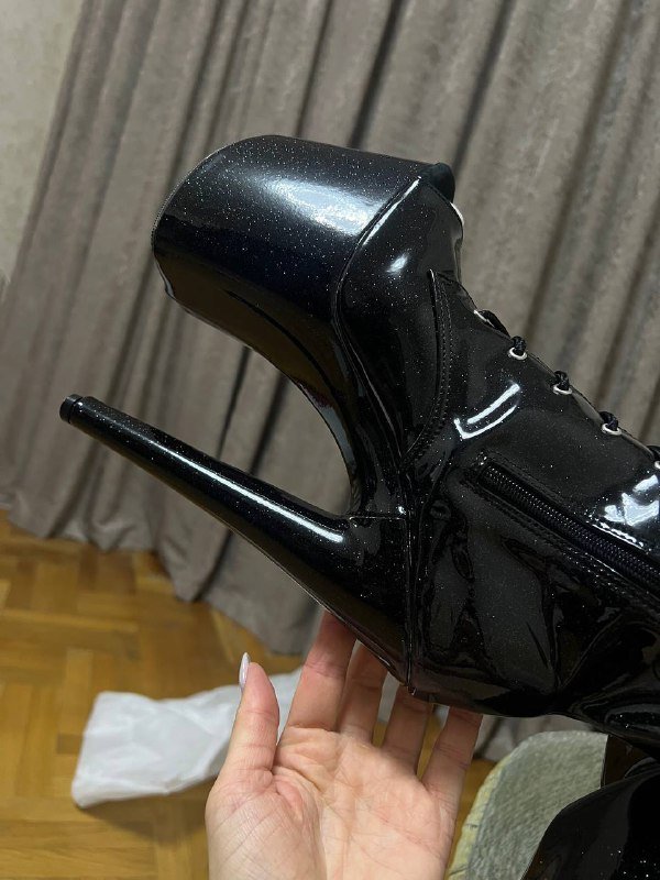 Стрипы ботфорты женские черные 39-40 размер 3