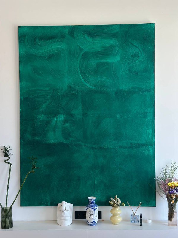 Зеленая картина Спокойствие, Розовая картина К семейному Солнцу