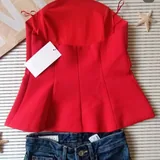 Топ с открытыми плечами и баской Zara 3