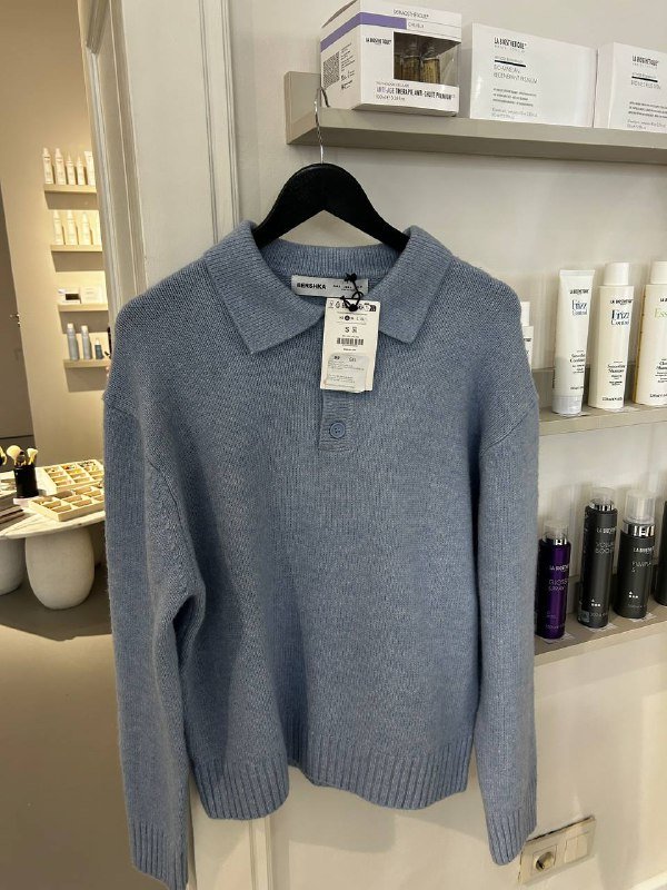 Джемпер Bershka мужской размер S светло-синий