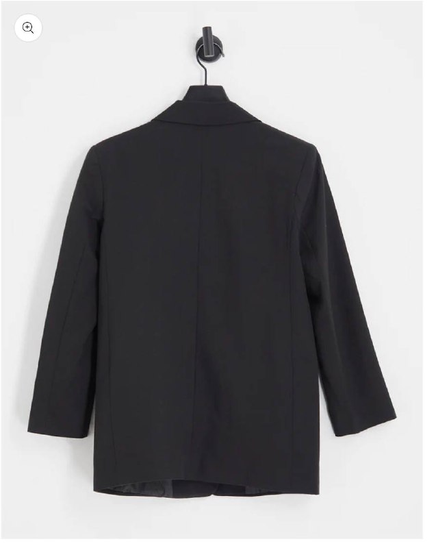 Льняной оверсайз пиджак Topshop, Чёрный пиджак ASOS 9