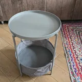 Круглые журнальные столики с тканевой корзиной 2