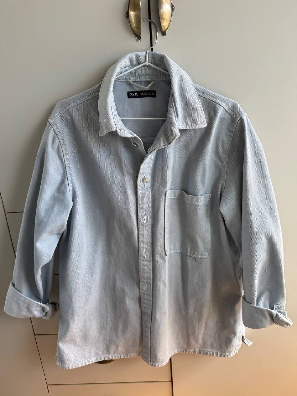 Мужская рубашка Zara denim размер S