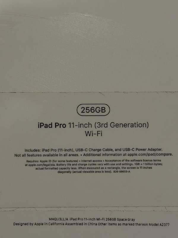 iPad Pro 11’’ 3rd gen 256GB WiFi 5