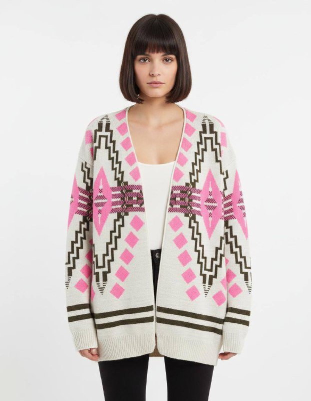 Винтажный кардиган TOPSHOP с узором, размер M