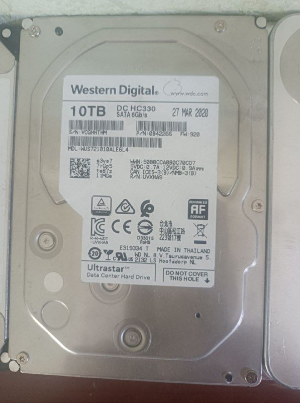 Б/у жёсткие диски HDD 6 ТБ, 8 ТБ, 10 ТБ 4