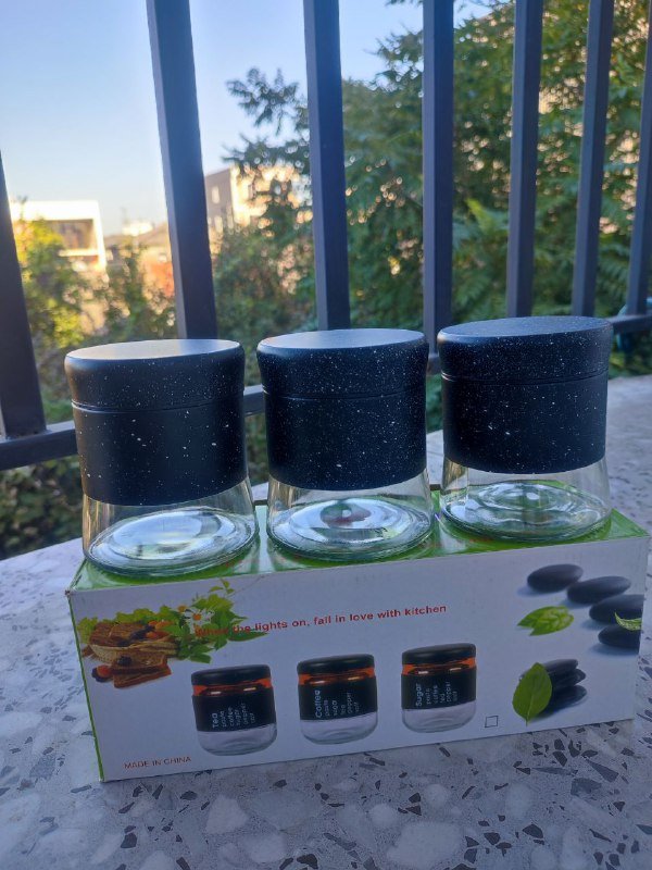 Набор стеклянных баночек для специй, 3 шт