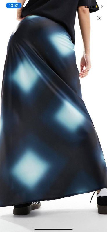 Атласная юбка ASOS с абстрактным принтом, размер М 3