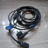 Компьютерный сетап, монитор, колонки, клавиатура, кабели 4