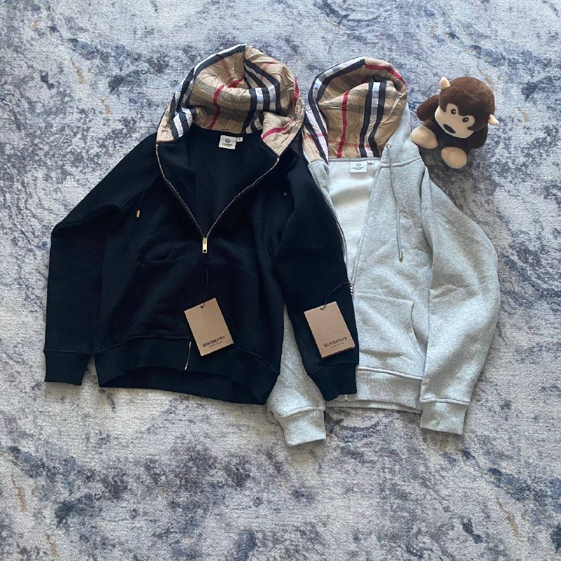 Зип худи Burberry чёрный, серый 3