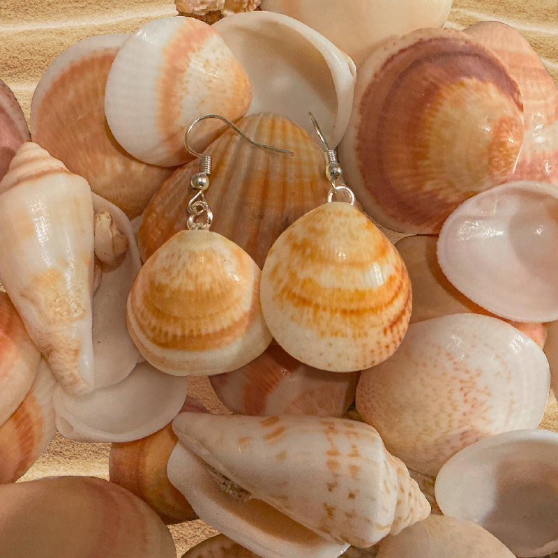 Сережки из ракушек Средиземного моря ручной работы 2