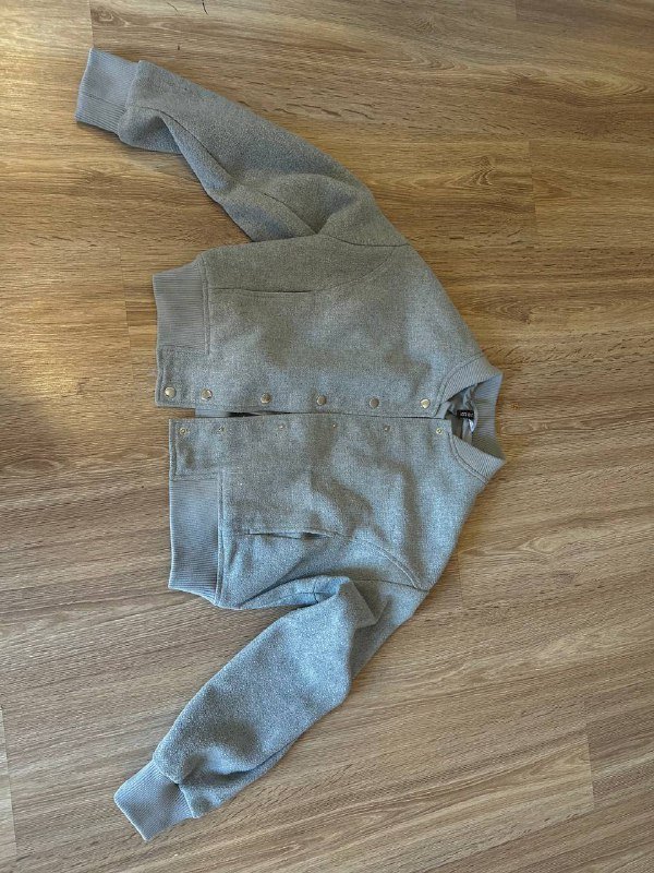 Бомбер H&M светло-серый размер S 3