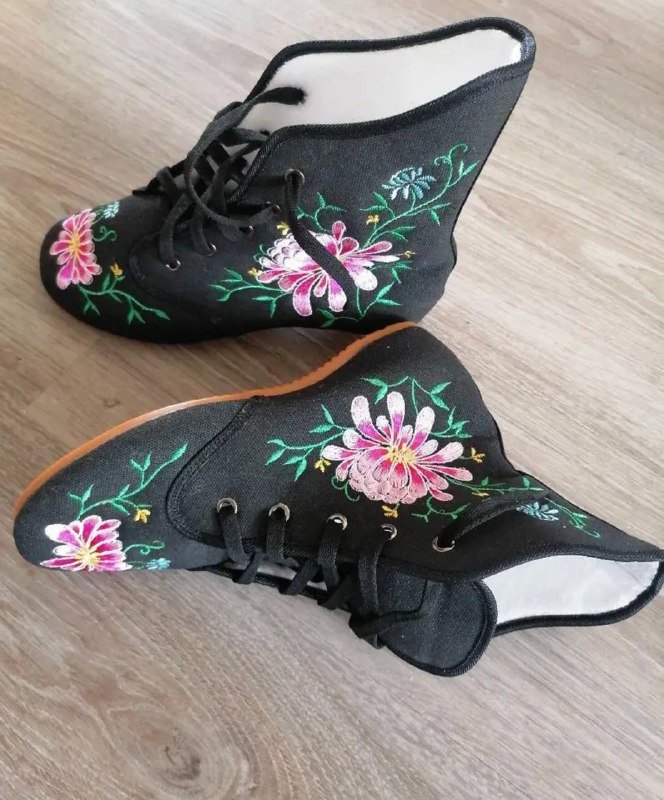 Винтажные вышитые тканевые ботинки размер 38 2