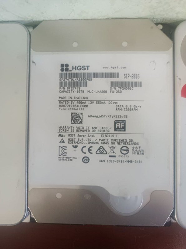 Б/у жёсткие диски HDD 6 ТБ, 8 ТБ, 10 ТБ 7