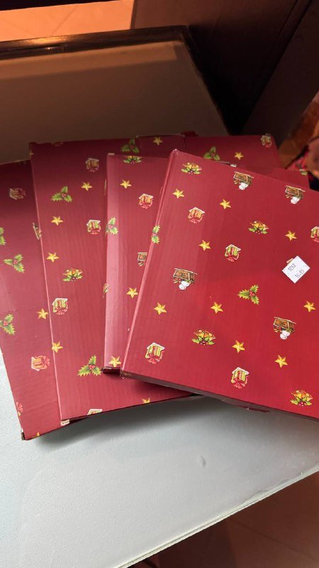 Новогодние тарелки салатные, большие 5