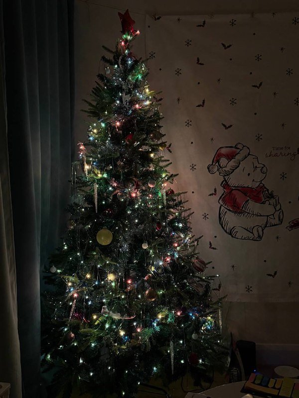 Ёлка 200см комбинированная с гирляндами 2