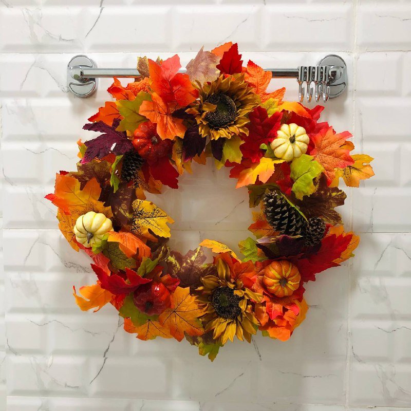 Большой осенний декоративный венок