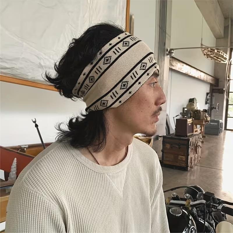 Тёплая двухсторонняя унисекс повязка на голову