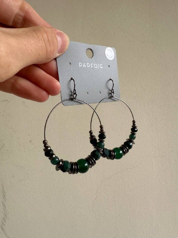 Круглые серьги PARFOIS с бусинами и камнями, 2 пары