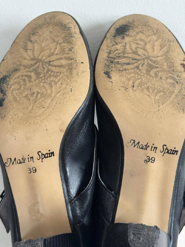 Винтажные кожаные туфли Mary Jane черные 3