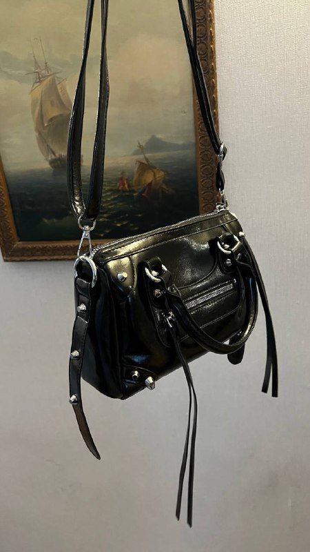 Черная кожзам сумка 4