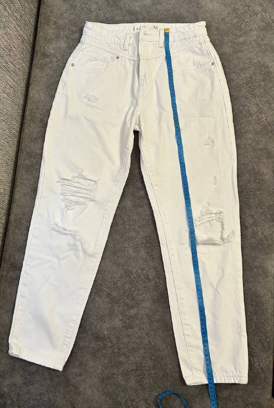 Джинсы MOM fit белые размер S-M