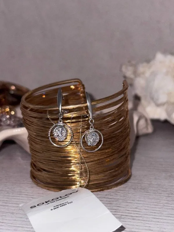 Серьги из серебра с фианитами 1