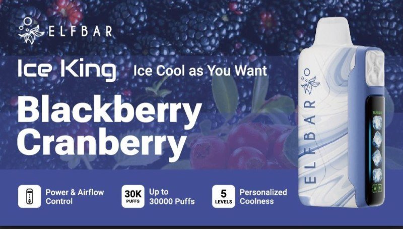 Электронная сигарета Elfbar Ice King Blackberry Cranberry