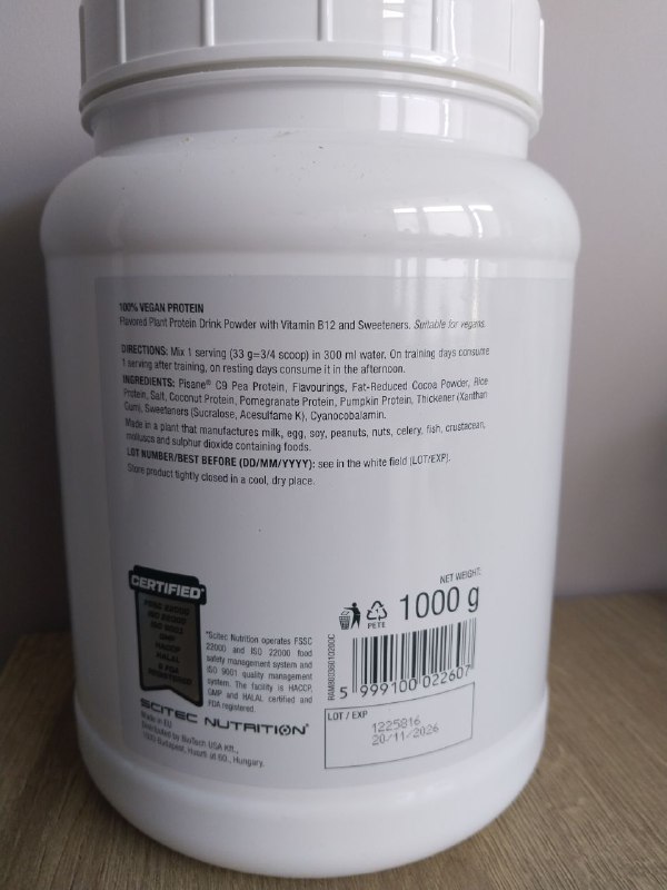 Протеин растительный Scitec Nutrition шоколад 1 кг 2