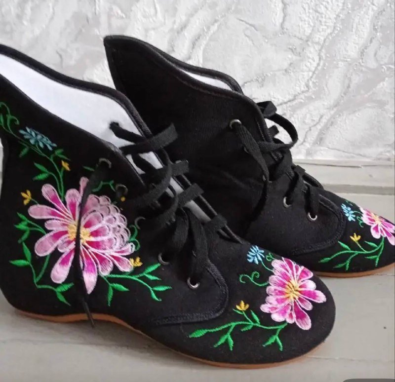 Вышитые тканевые ботинки женские размер 38 4