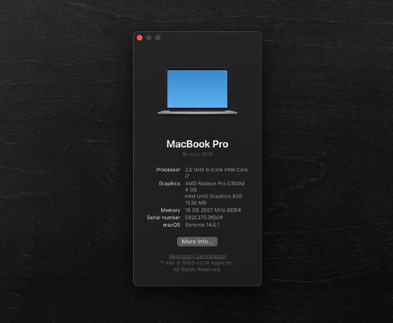Macbook Pro 16 i7/16/512 2019 8