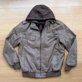 Куртка из PU-экокожи с капюшоном 2-в-1, 2XL 1