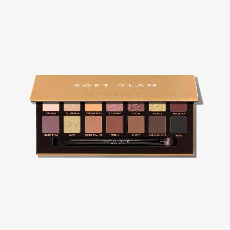 Палетка теней Anastasia Beverly Hills Soft Glam, спрей ICONIC London Prep-Set-Glow