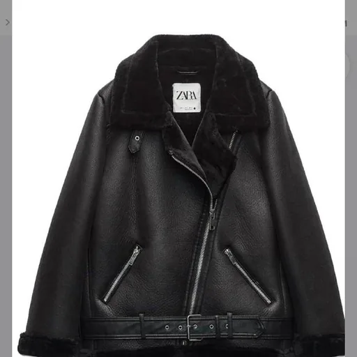 Zara aviator sheepskin jacket, size M