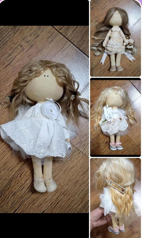 Куколки 3шт ручной работы 26см натуральные волосы