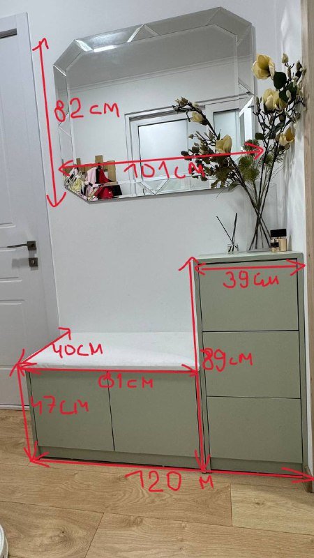Шкаф для прихожей, зеркало 2
