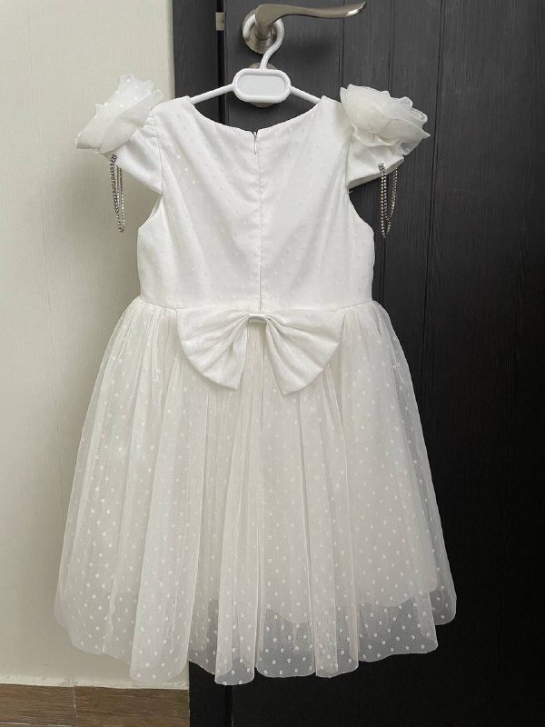 Детские праздничные новогодние платья белое, разноцветное 2
