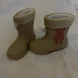 Детские резиновые сапоги, голубые и бежевые 1