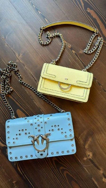 Сумки Pinko, желтая, синяя